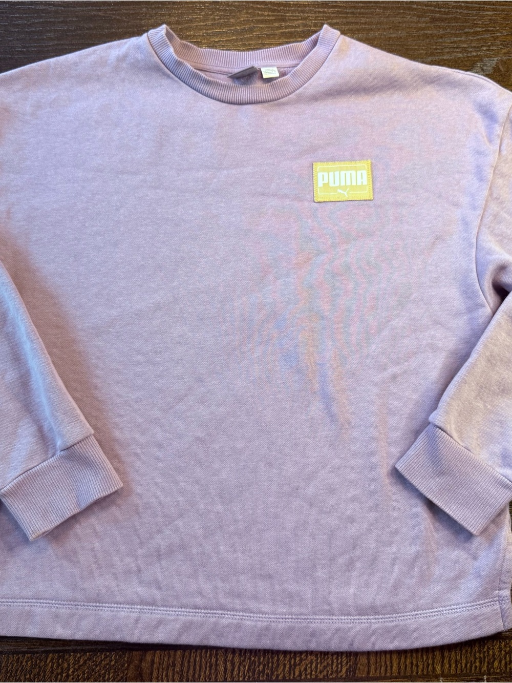 Puma Lavender Crew Sweatshirt with Yellow Patch